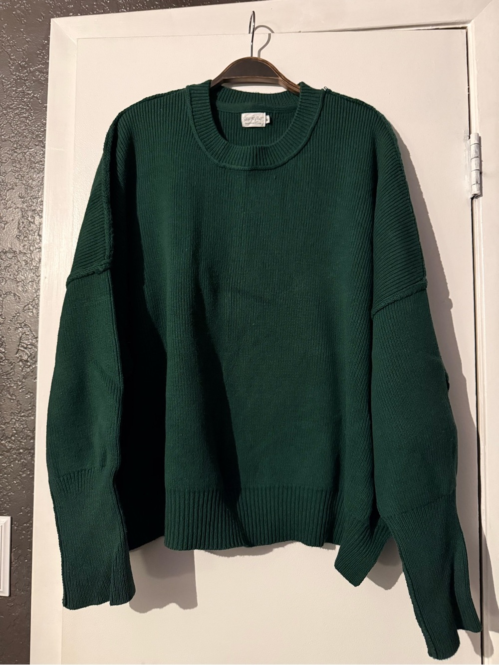Forest Green Ribbed Crewneck Sweater by Soft & Cozy
